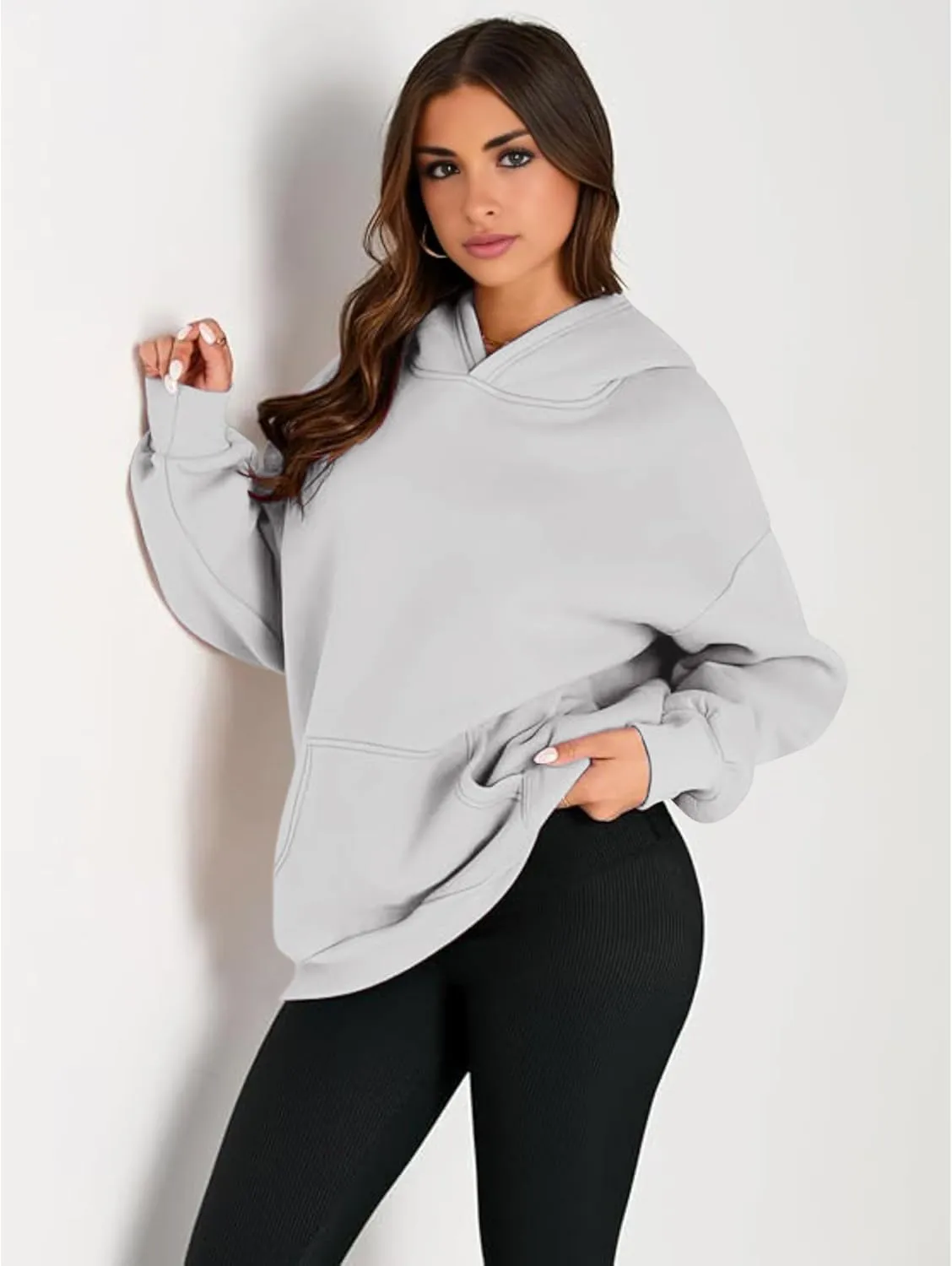 Women’s Oversized Hoodie - Long Sleeve Fleece Oversized Pullover Sweatshirt