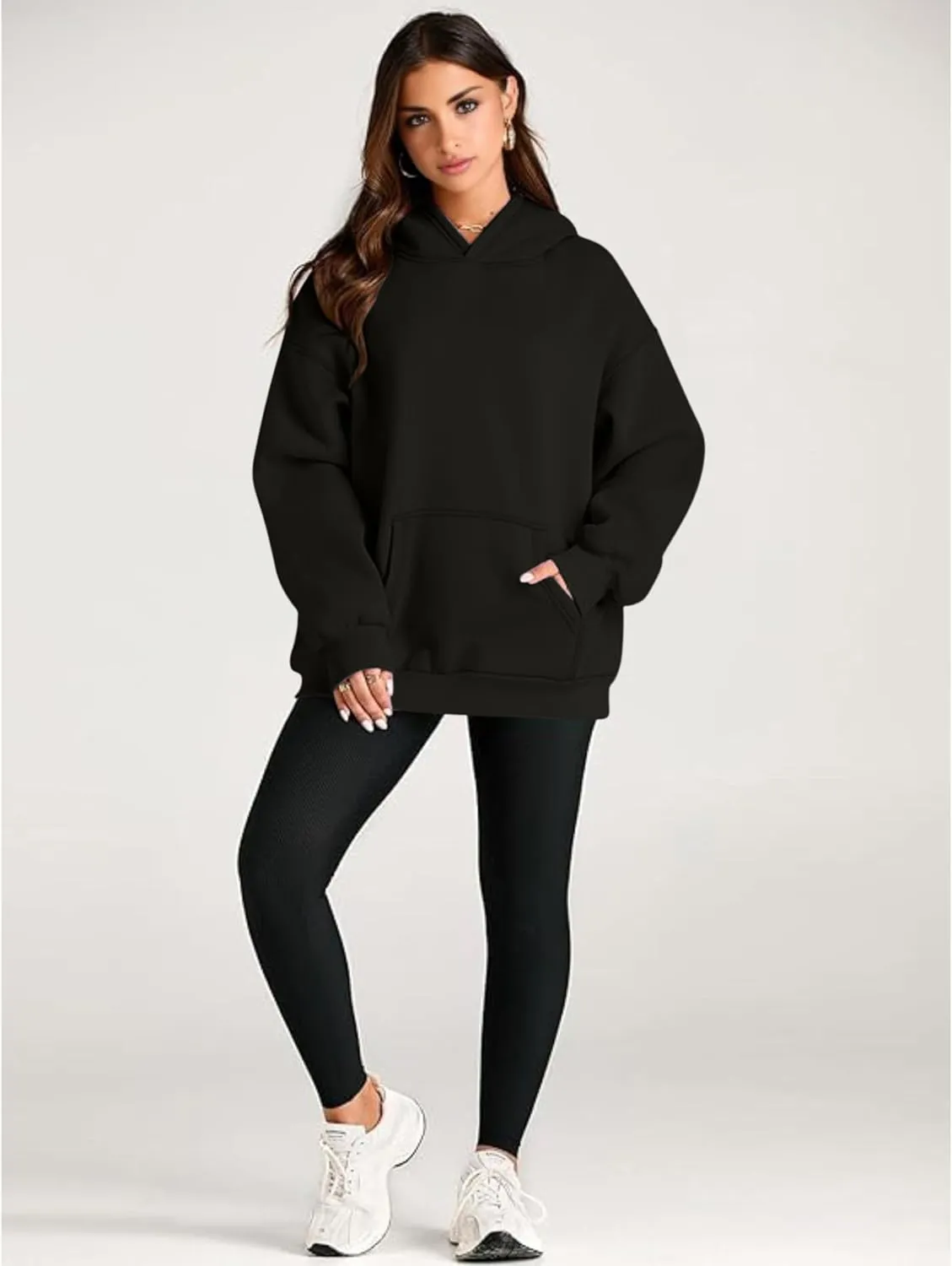 Women’s Oversized Hoodie - Long Sleeve Fleece Oversized Pullover Sweatshirt