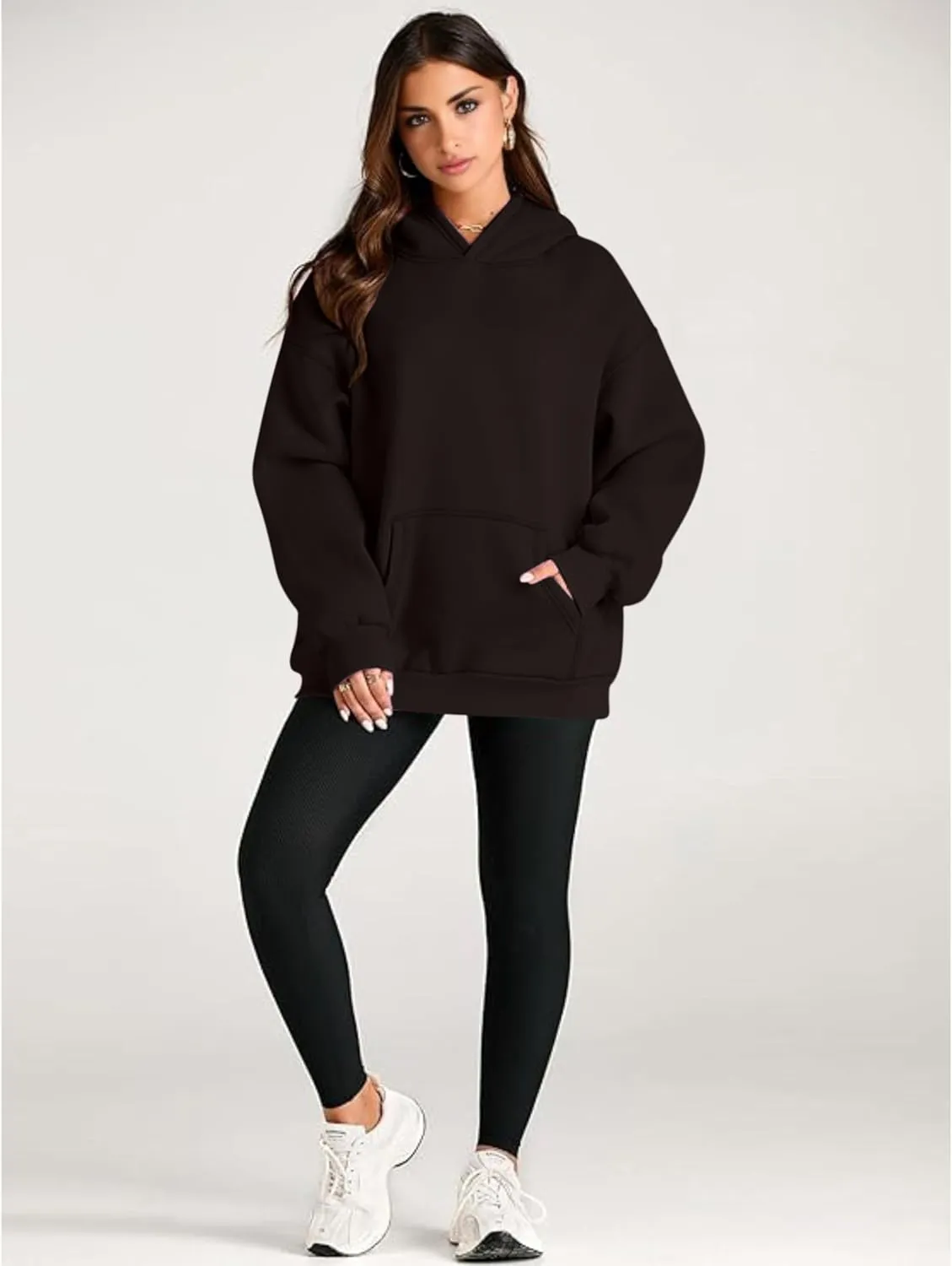 Women’s Oversized Hoodie - Long Sleeve Fleece Oversized Pullover Sweatshirt