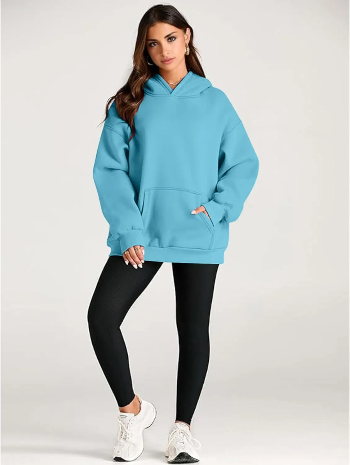 Women’s Oversized Hoodie - Long Sleeve Fleece Oversized Pullover Sweatshirt