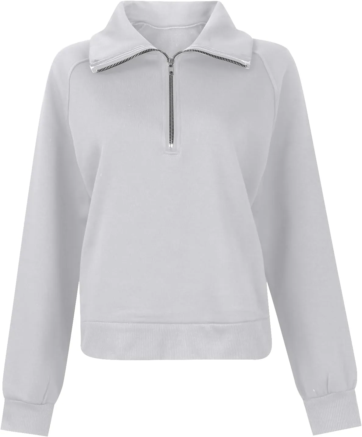 Womens Quarter Zip Up Pullover Half Zip Sweatshirts Cropped Hoodies Fleece Casual Loose Fall Fashion Tops Y2K Clothes
