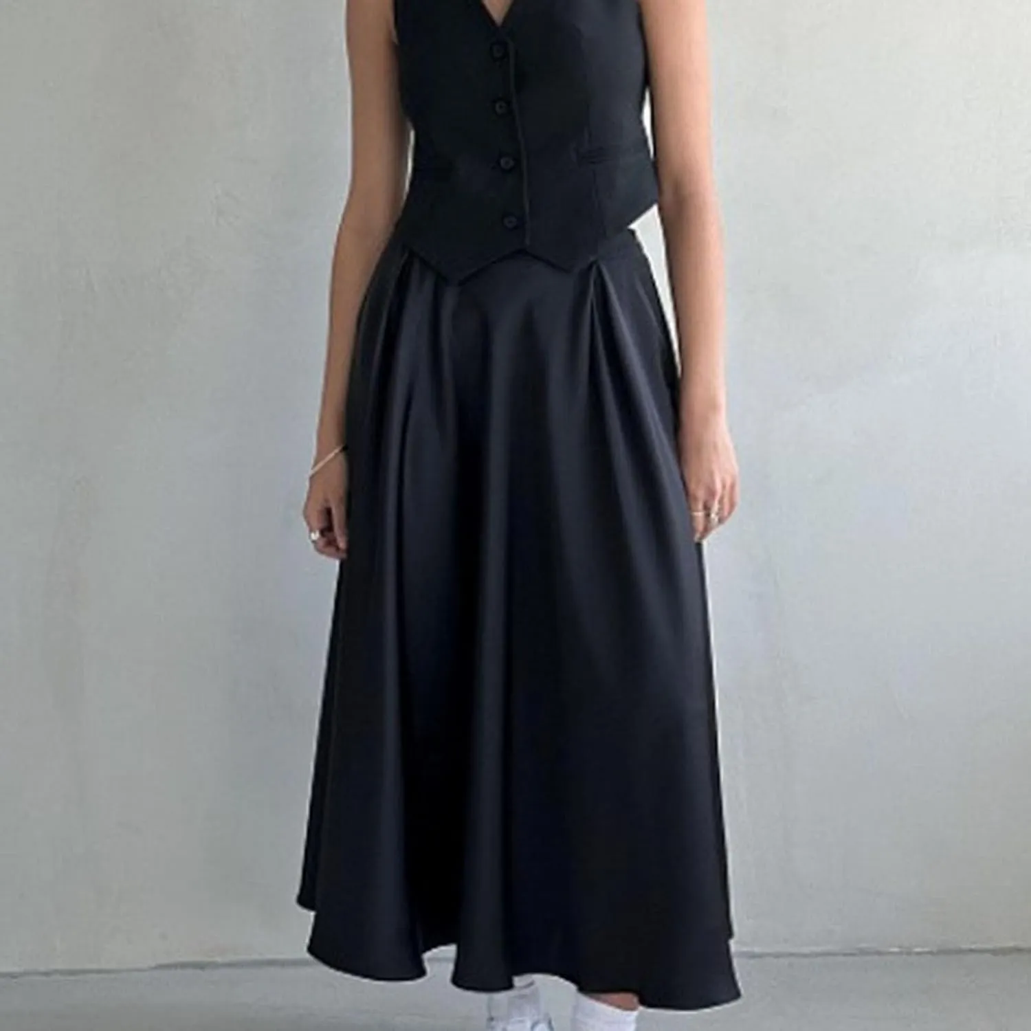 Women's Satin Maxi Skirt High Waisted Elastic Waistband Silk A-Line Dressy Evening Party Summer Flowy Long Skirts
