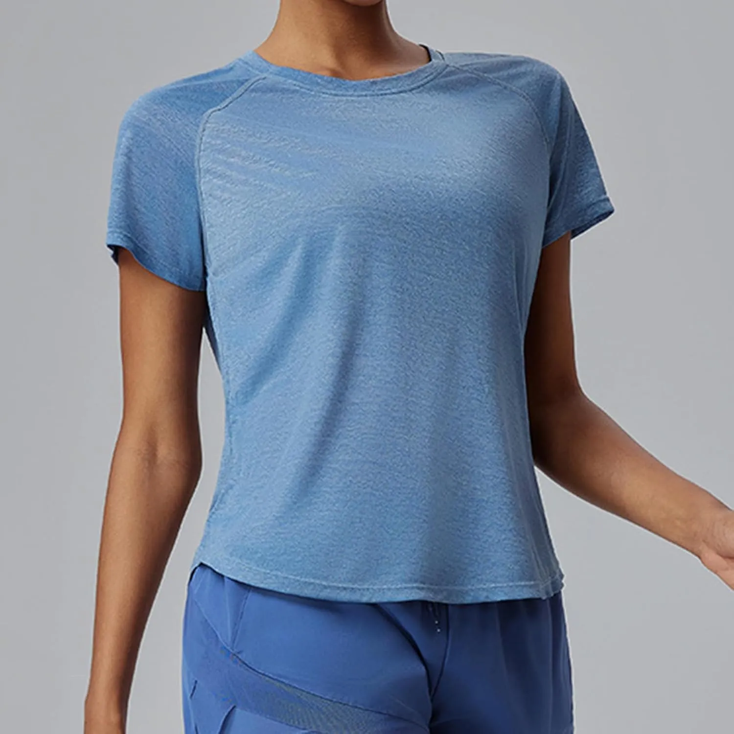 Women's Short Sleeve Workout Shirts Breathable Crew Neck Yoga T-Shirts Moisture Wicking Quick Dry Athletic Tee Tops