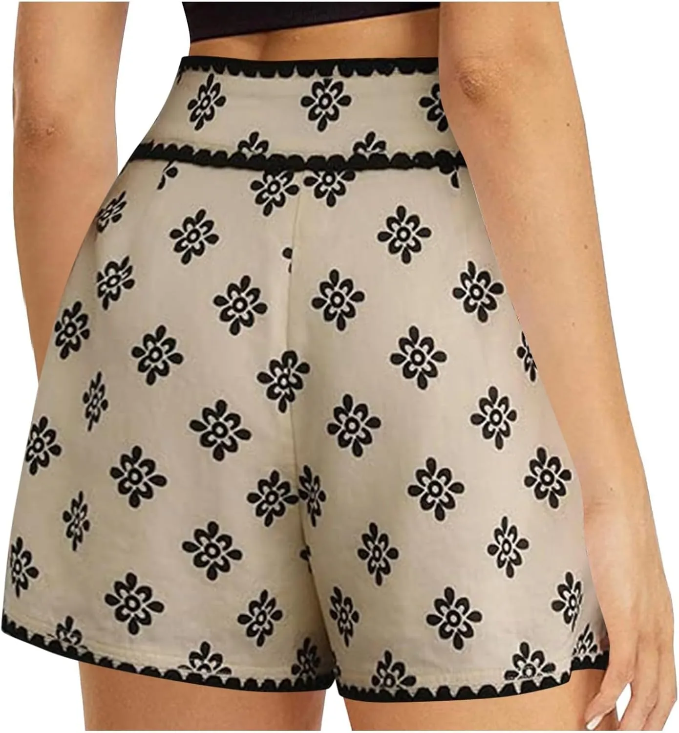 Womens Skirts for Summer Casual High Waist Trendy Graphic Print Adjustable Waist Mini Skirt Shorts Loungewear