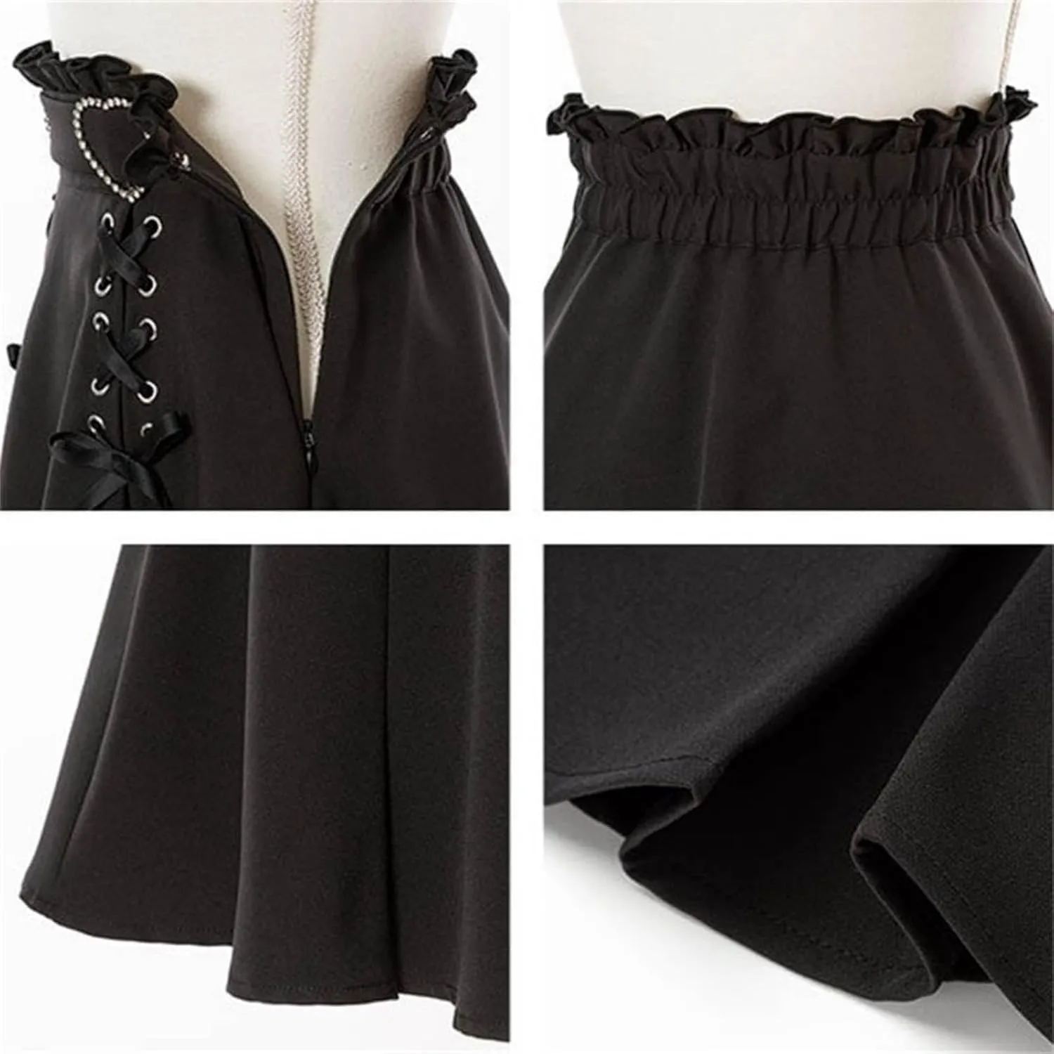 Womens Summer Skirts Trendy High Waist Tummy Control Side Zipper Bow Tie A-Line Casual Mini Skirts for Women Summer