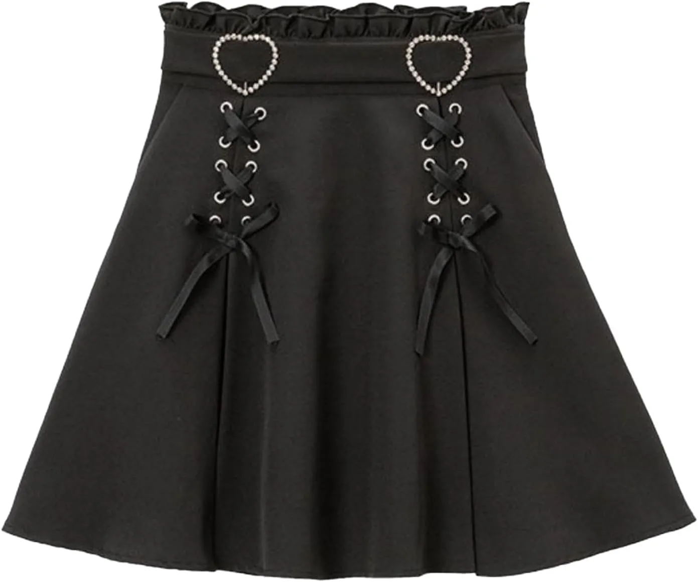 Womens Summer Skirts Trendy High Waist Tummy Control Side Zipper Bow Tie A-Line Casual Mini Skirts for Women Summer