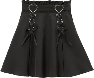Womens Summer Skirts Trendy High Waist Tummy Control Side Zipper Bow Tie A-Line Casual Mini Skirts for Women Summer