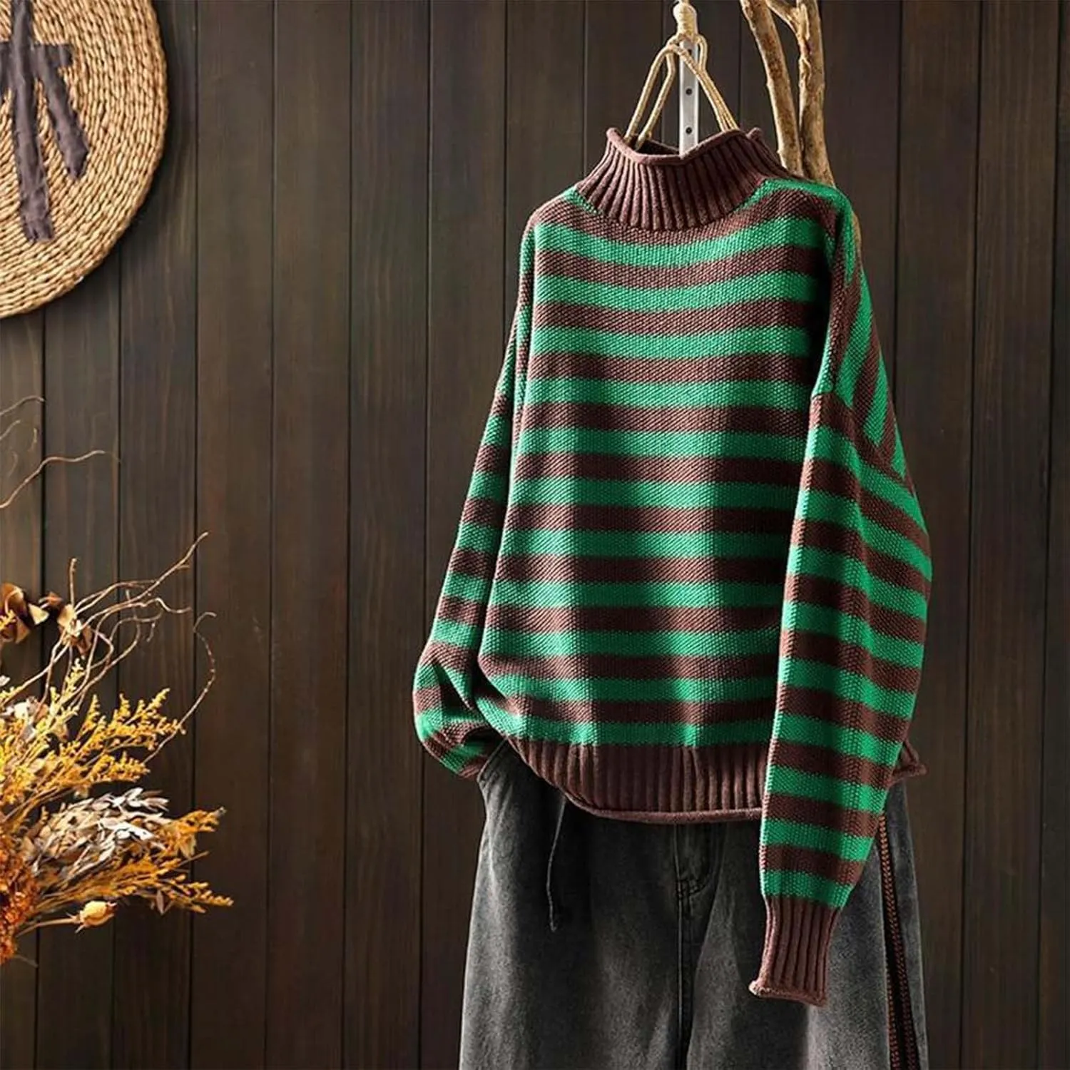 Womens Turtleneck Sweater Cozy Sweaters for Women Oversized Sweater Chucky Sweater