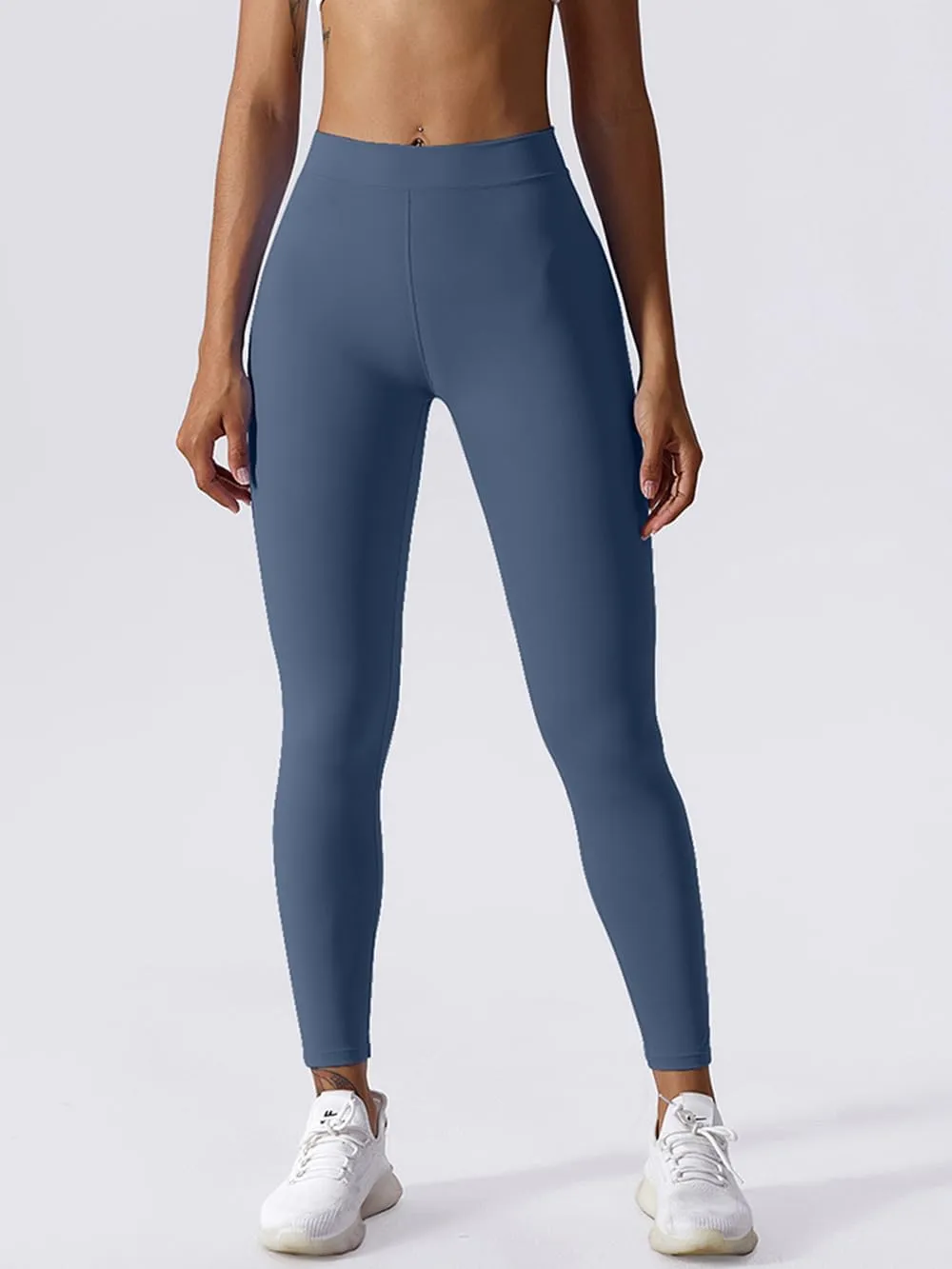 Womens V Back Scrunch Butt Leggings Tummy Control High Waist Yoga Pants Casual Summer Workout Gym Tights