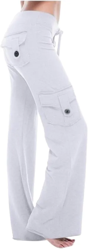 Womens Wide Leg Yoga Pants Cargo Wide Leg Trouser Yoga Pants Plus Size Flare Leggings Bootcut Yoga Pants with Pockets