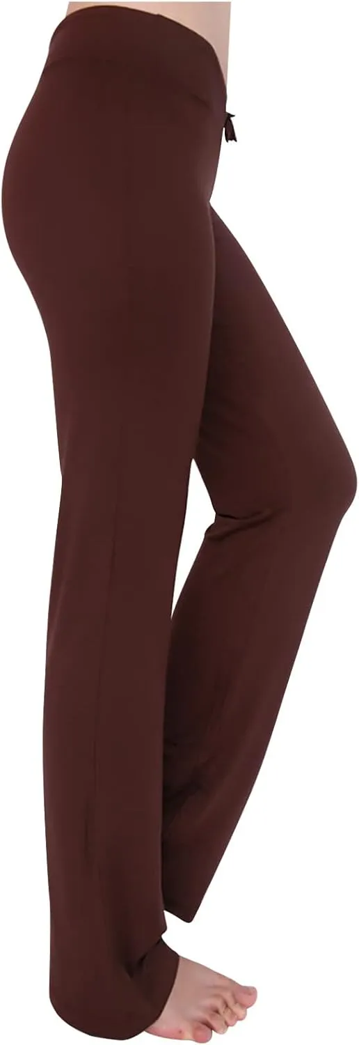 Womens Wide Leg Yoga Pants High Waist Tummy Control Loose Comfy Lounge Trousers Bootcut Drawstring Workout Leggings