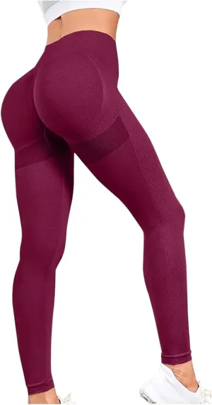 Womens Workout Leggings with High Waist Tummy Control Soft Flare Leggings Compression Athletic Workout Gym Yoga Pants