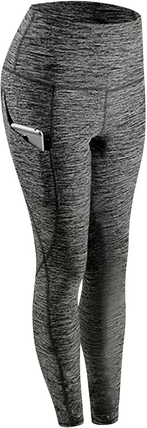 Womens Yoga Pants with Pockets Compression High Waist Tummy Control Leggings Workout Athletic Running Tights