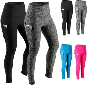 Womens Yoga Pants with Pockets Compression High Waist Tummy Control Leggings Workout Athletic Running Tights