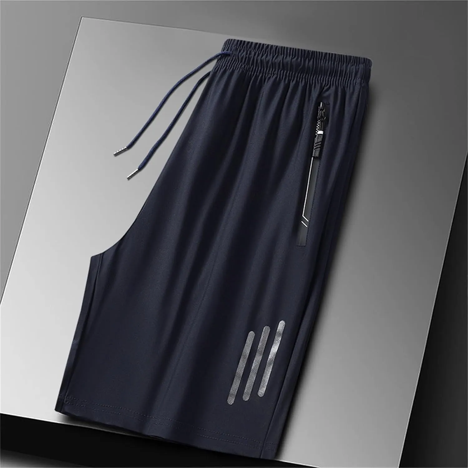 Workout Shorts Pack Men's Ice Silk Shorts Sport Lightweight Shorts Breathable Short Pants Pocket Exercise Shorts