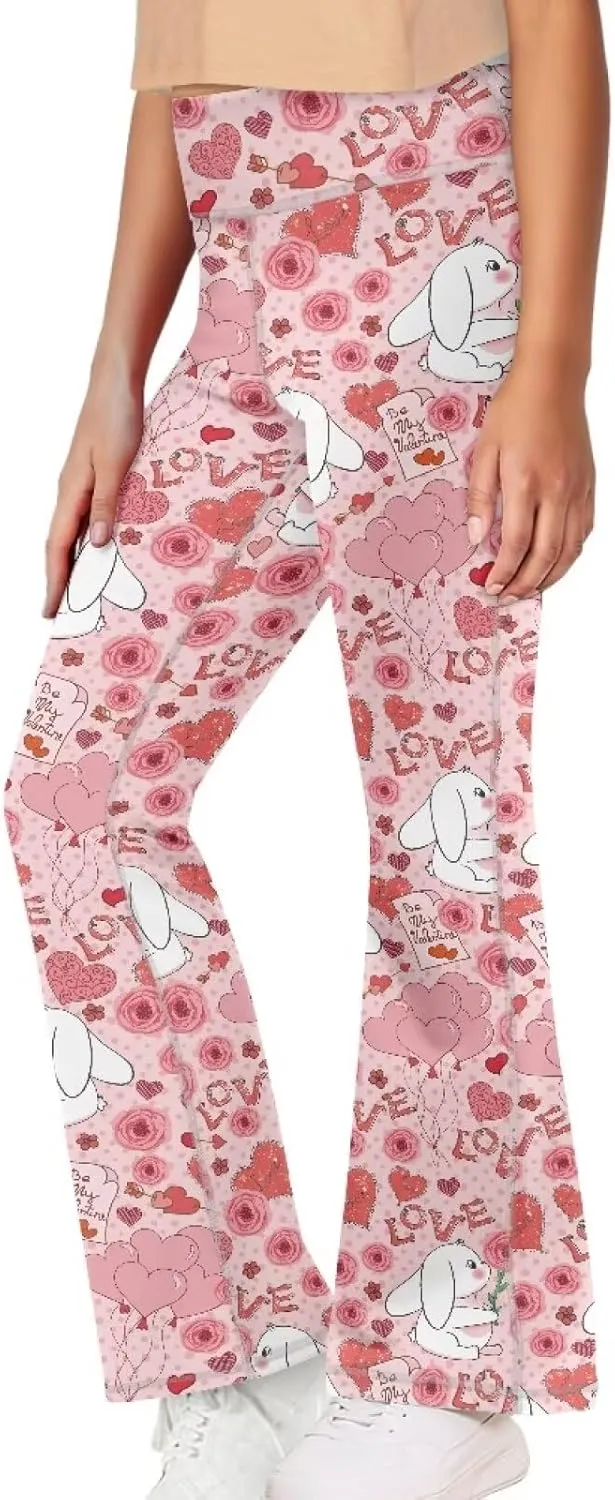 YEXIATODO Girls Wide Leg Yoga Pants Athletic Leggings High Waisted Yoga Pants Yoga Active Flared Yoga Pants 5-14