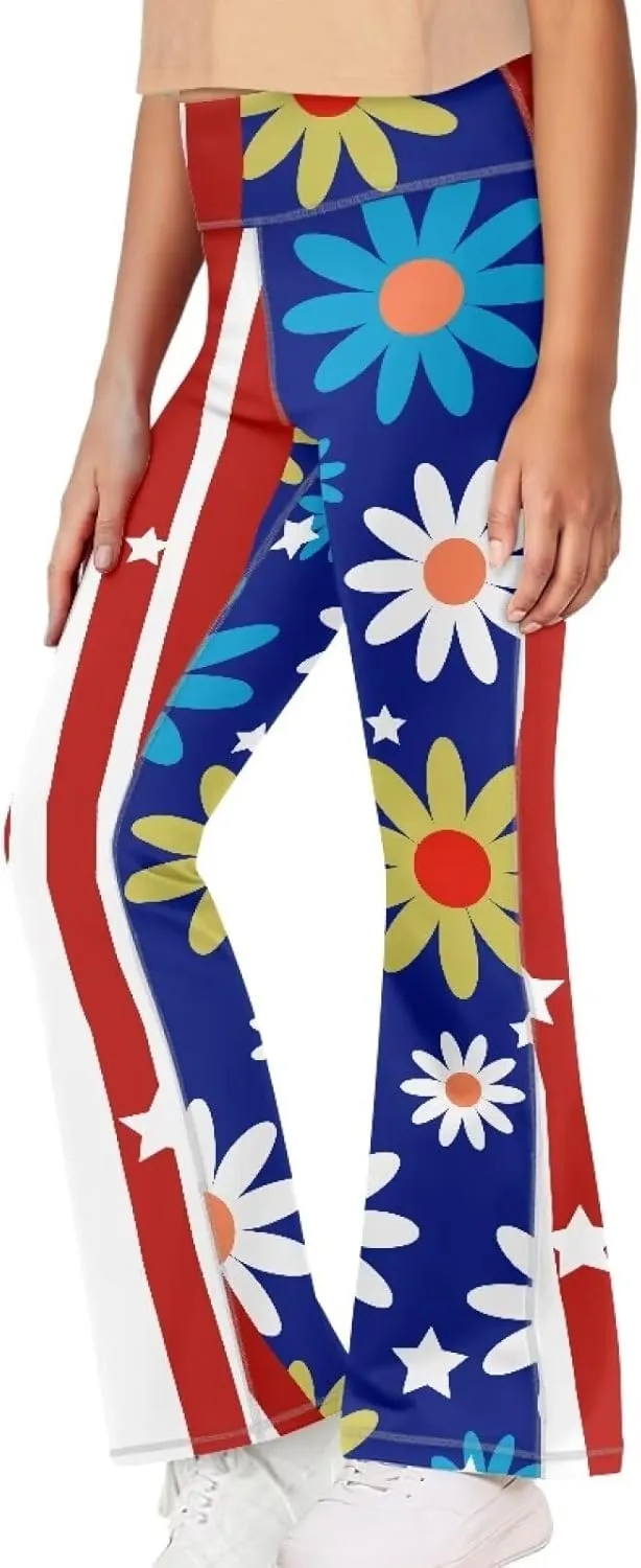 YEXIATODO Girls Wide Leg Yoga Pants Athletic Leggings High Waisted Yoga Pants Yoga Active Flared Yoga Pants 5-14