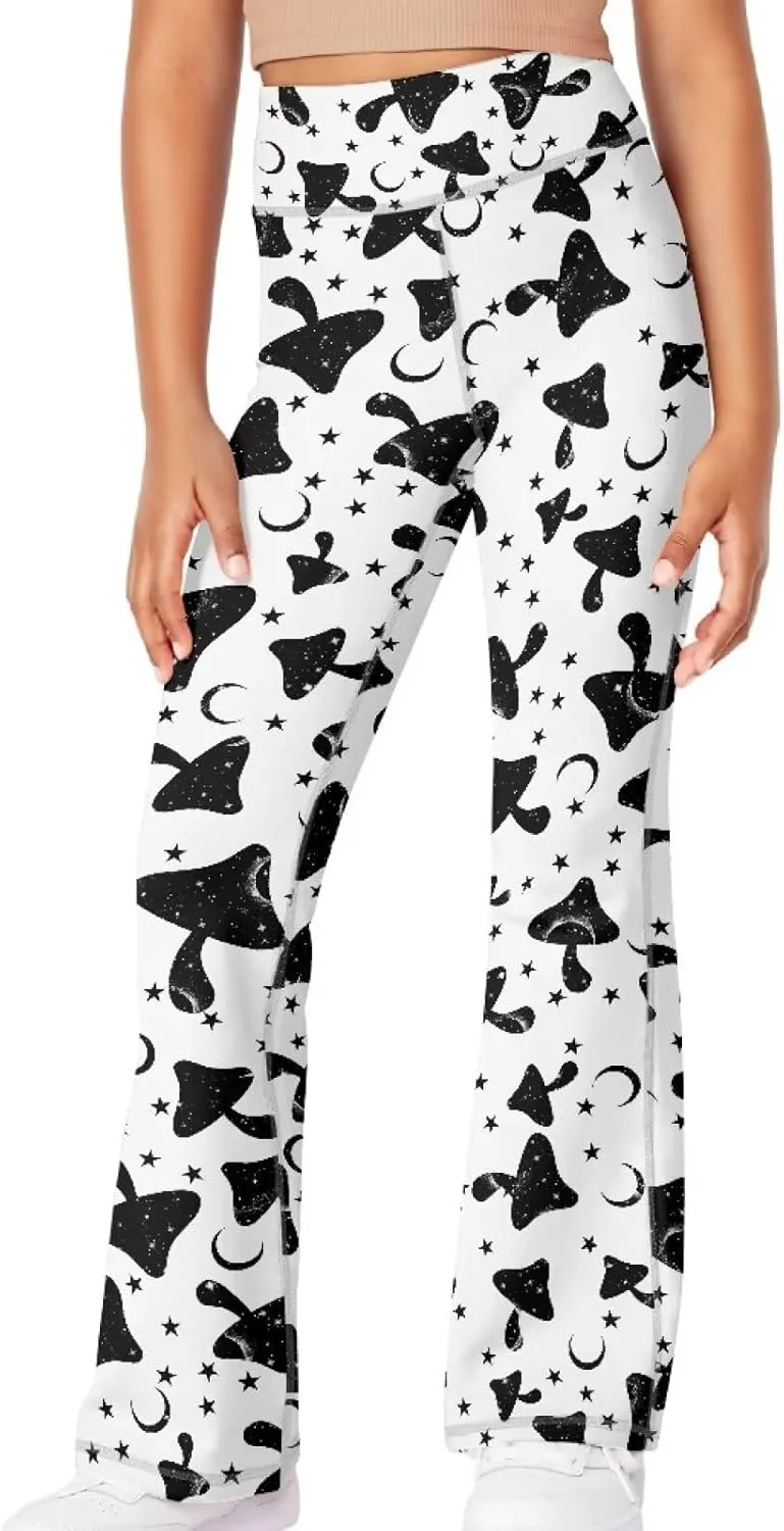 YEXIATODO Girls Wide Leg Yoga Pants Athletic Leggings High Waisted Yoga Pants Yoga Active Flared Yoga Pants Size 5-14
