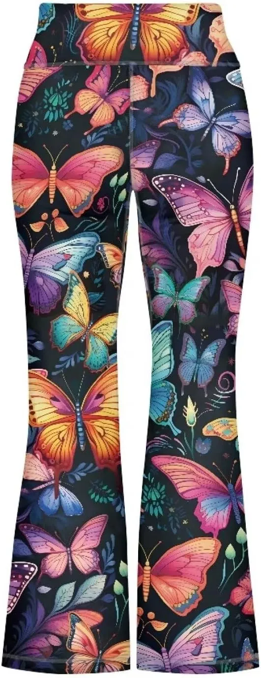 YEXIATODO Girls Wide Leg Yoga Pants Athletic Leggings High Waisted Yoga Pants Yoga Active Flared Yoga Pants Size 5-14