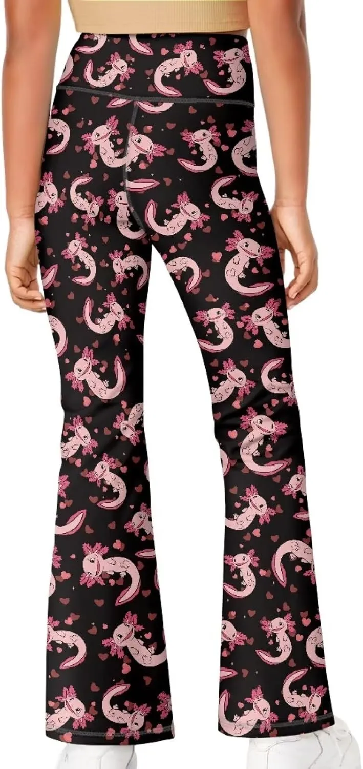 YEXIATODO Girls Wide Leg Yoga Pants Athletic Leggings High Waisted Yoga Pants Yoga Active Flared Yoga Pants Size 5-14