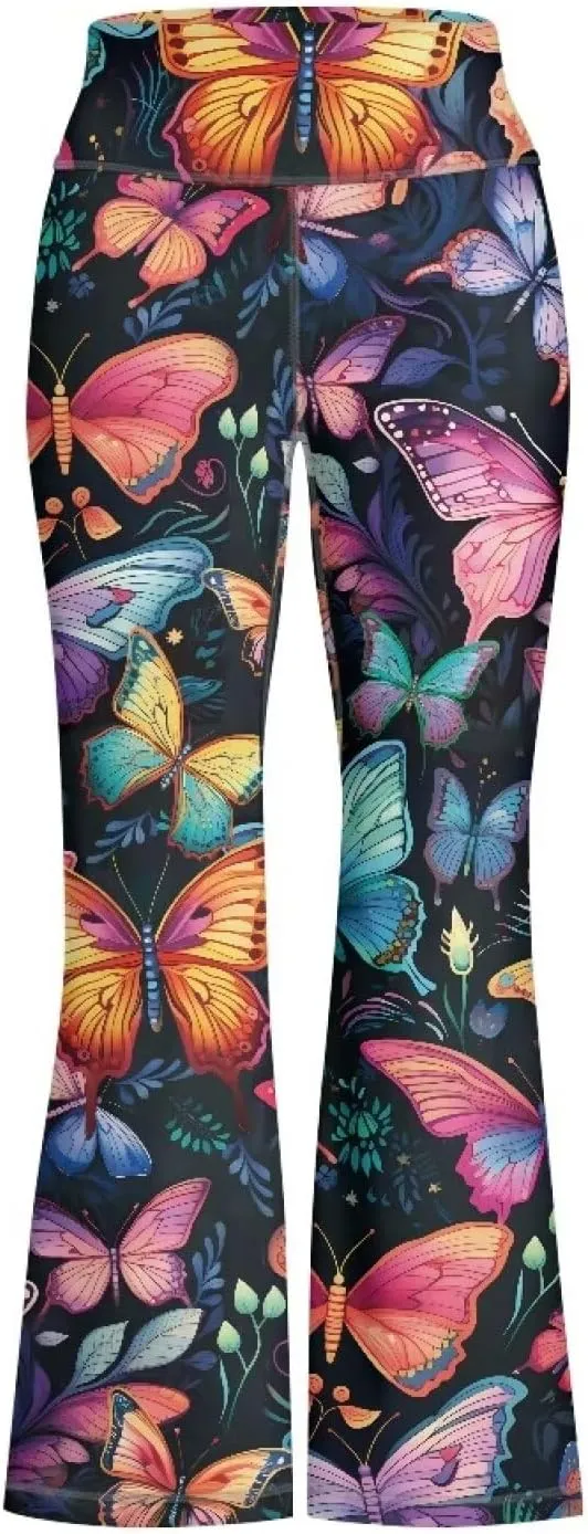 YEXIATODO Girls Wide Leg Yoga Pants Athletic Leggings High Waisted Yoga Pants Yoga Active Flared Yoga Pants Size 5-14
