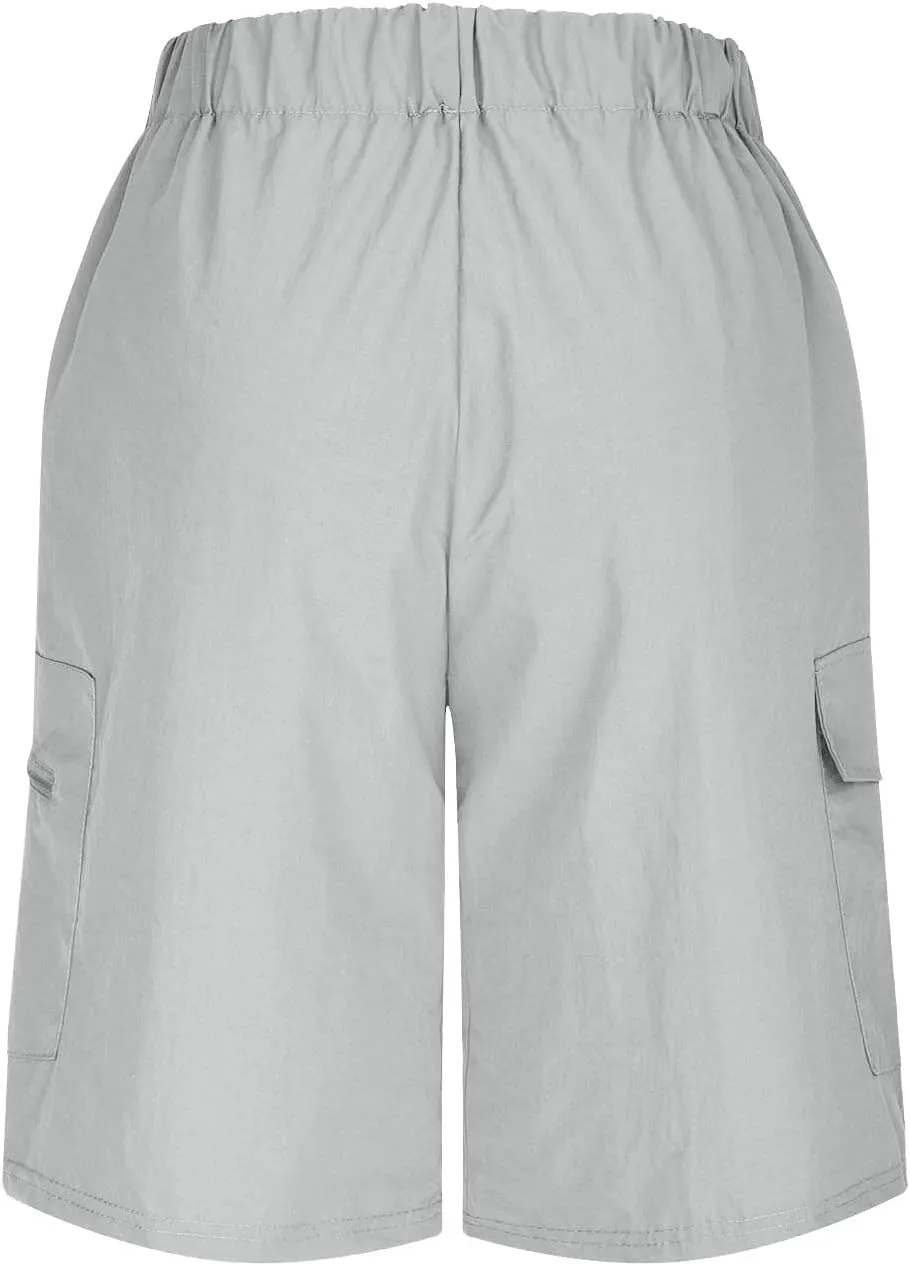 Ymosrh Mens Cargo Shorts Casual Outdoor Hiking Short Pants Elastic Waist Breathable Camping Fishing Shorts, S-4XL