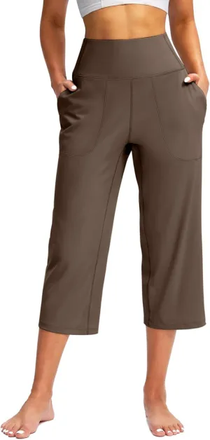 Yoga Capri for Women for Women Casual Stretch High Waisted Yoga Leggings Comfy Wide Leg Pants Women's Summer Yoga