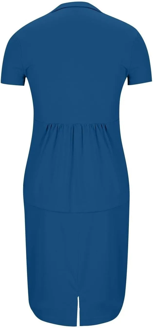ZEFOTIM Skirt Suit Set for Women Professional Blazer Solid Color Petite Short Sleeve Two Piece Jacket with Pocket