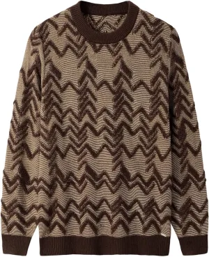 ZHILI Men's Retro Argyle Sweater Loose Crewneck Pullover Long Sleeve